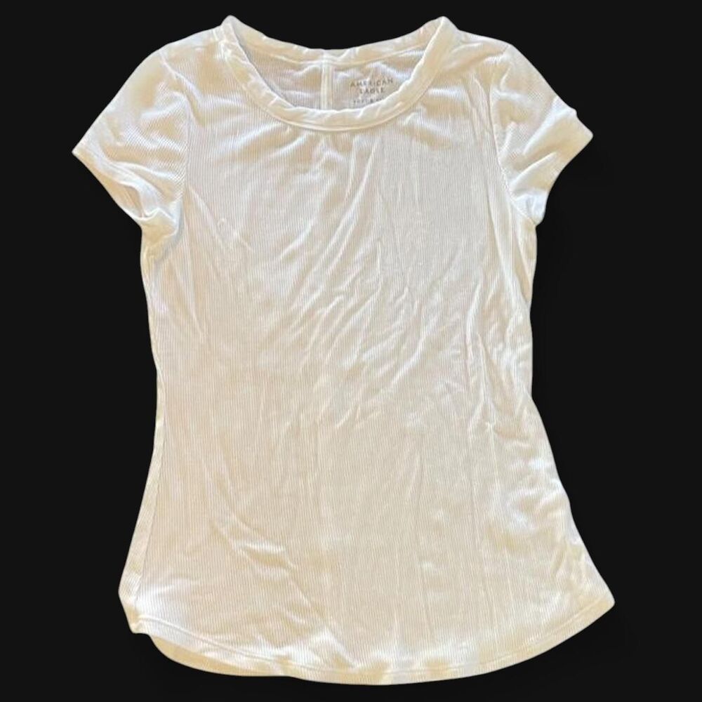 American-eagle Women's White and Cream Crop-top
